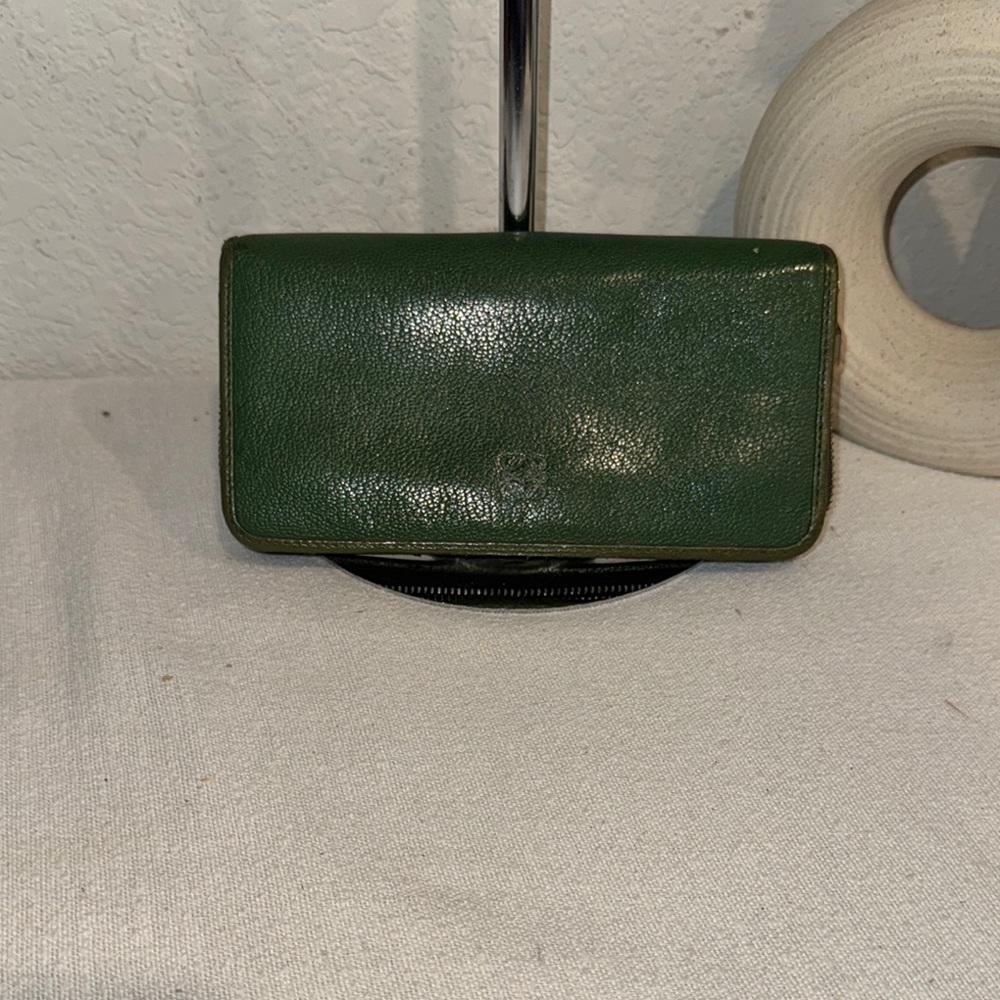 Authentic Loewe Forest Green Leather Wallet